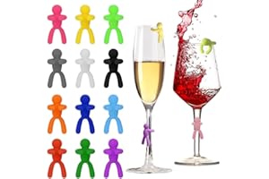 Voyyphixa Wine Glass Charms Silicone Wine Glass Drink Markers Wine Charms for Stem Glasses Tags Identification for Champagne,