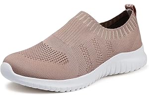 konhill Women's Slip On Sneakers Non Slip Walking Shoes Breathable Mesh Work Casual Lightweight Tennis Workout Shoes