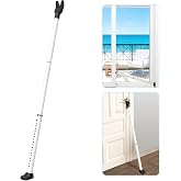 Upgraded Door Security Bar &amp; Sliding Door Lock Bar,Door Stoppers,Adjustable Heavy Duty Door Jammer for Apartment,Home(1 Pack,White)