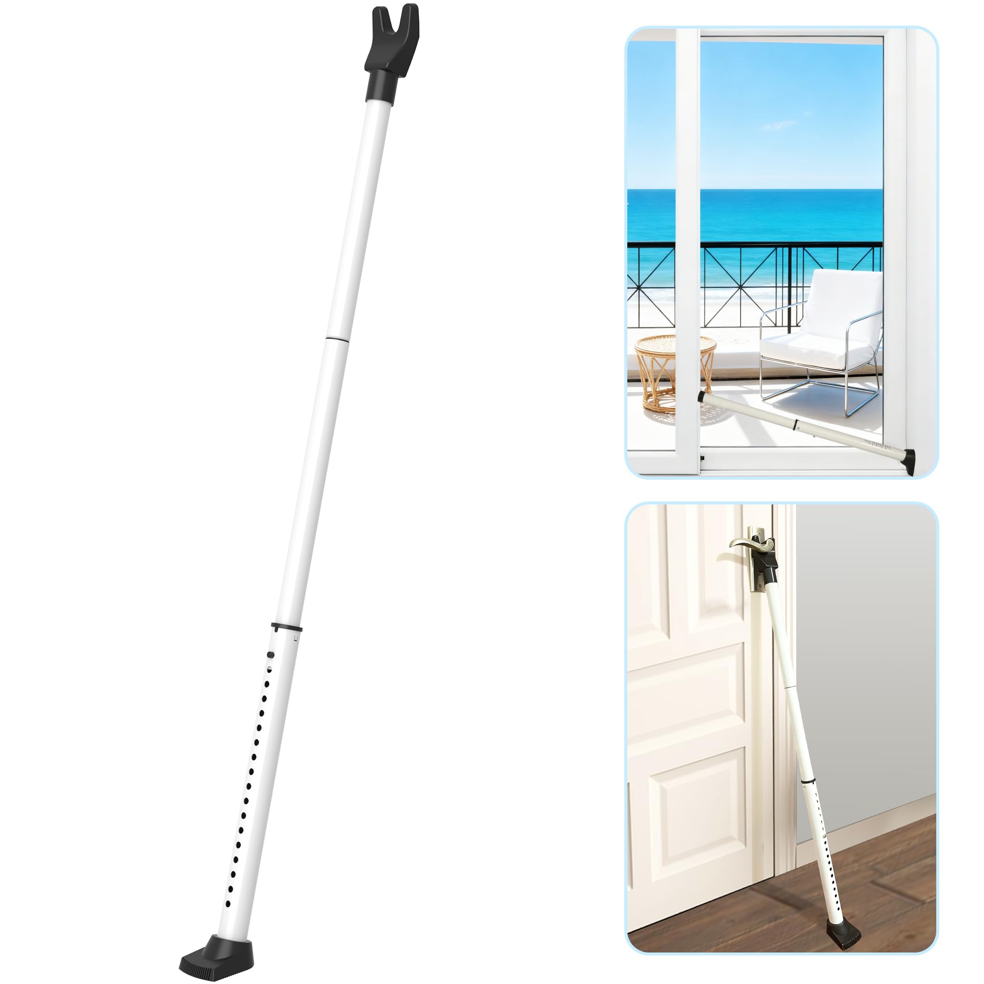 Photo 1 of 2025 Upgraded 2-in-1 Door Security Bar,Door Stoppers,Adjustable Heavy Duty Stoppers Jammer for Apartment,Home, Hotel Room,Travel(1 Pack,White)