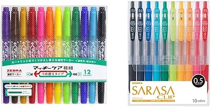 Amazon セット買い ゼブラ 油性ペン マッキーケア 極細 つめ替えタイプ 12色 Yyts5 12c ジェルボールペン サラサクリップ 0 5 10色 Jj15 10ca 油性 文房具 オフィス用品