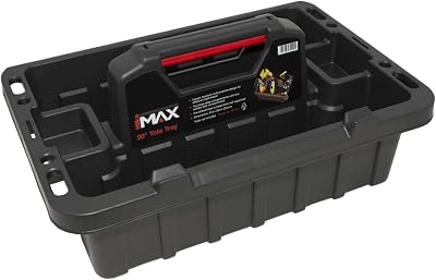 Hilka MTT20 20-Inch Tote Tray Black Tool Organizer with 2 Deep & 2 Side