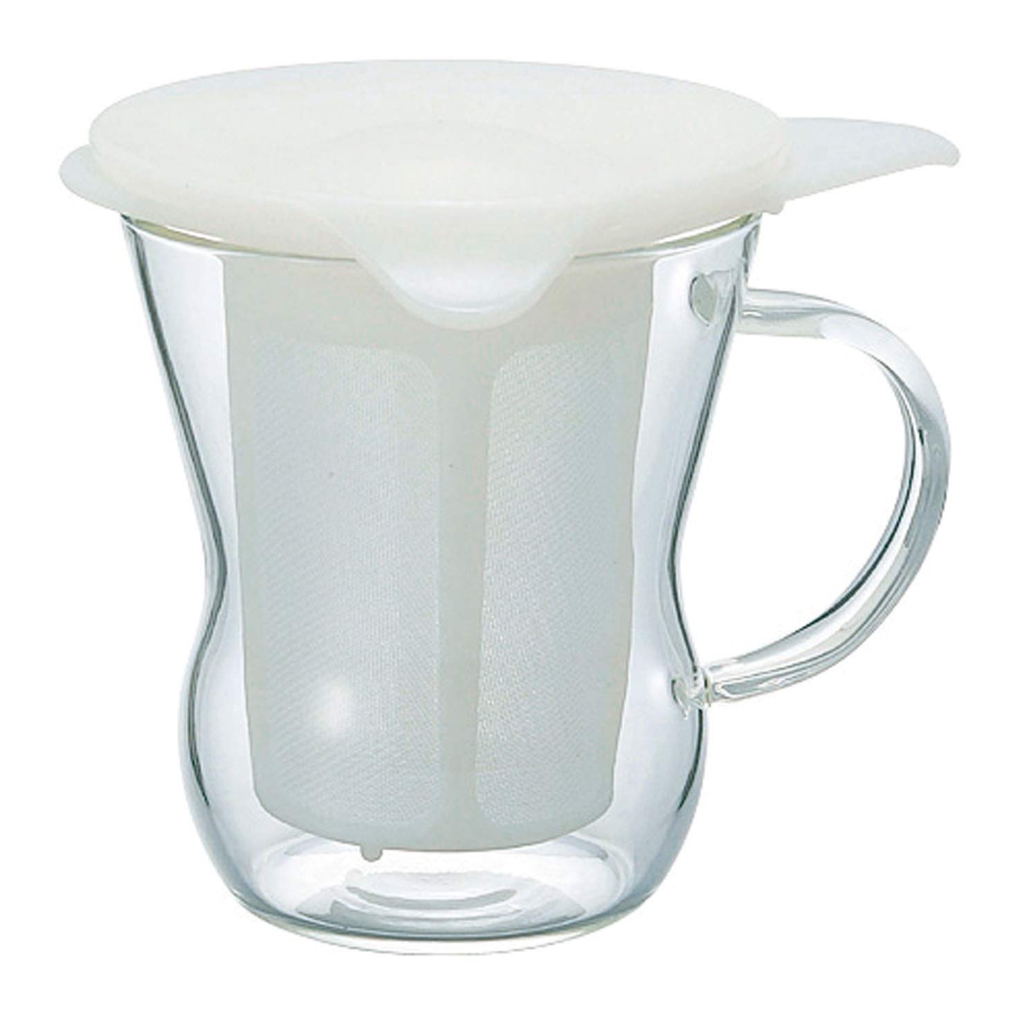 Hario OTM-1NW 1-Piece Glass One Cup Tea Maker, White