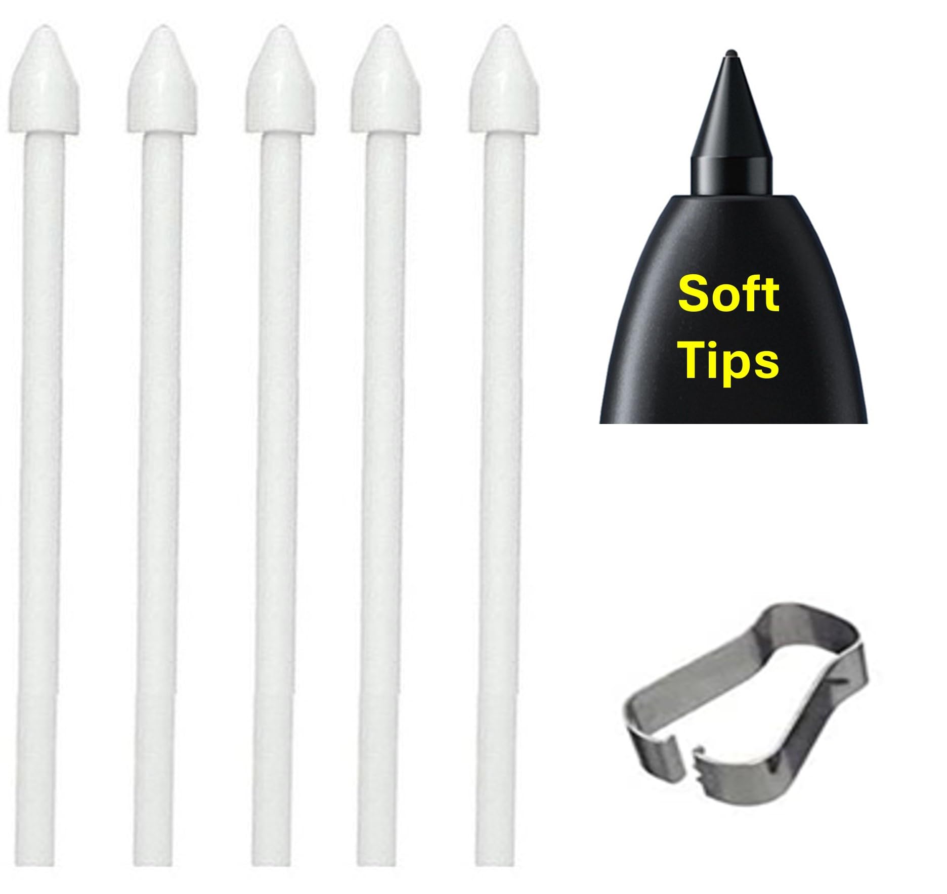 Photo 1 of (5*Soft Tips) Tab S6 Lite/S7/S8/S9/S10 Pen Tips,Nibs Replacement for Samsung Galaxy Tab S6 Lite/S7/S8/S9/S10 Pen Tablet All Verison Stylus S Pen Replacement Tips/Nibs+Tweezers (5*Soft Tips-White)