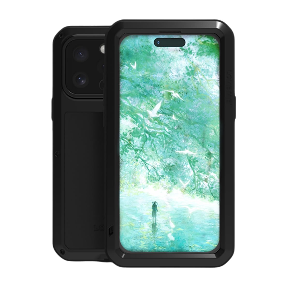 LOVE MEI for iPhone 16 Pro Max (6.9) Metal Case, Heavy Duty Metal Military Grade Shockproof Dustproof Full Body Case with Built in Tempered Glass Screen Protector for iPhone 16 Pro Max (Black)