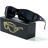 YUANLUIGV Fit over Sunglasses, Wrap Around Sunglass with Side Shields,Anti Glare Sunglasses,Polarized Sunglass for Men Women