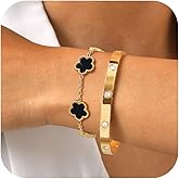 MPRAINBOW Womens Stackable Gold Bracelets Jewelry, 18K Gold Plated Floral Bracelet,Bangles Non Tarnish, Gold Cubic Zirconia Chain Set Trendy Gift,Christmas Valentines Birthday Gifts for Girlfriend