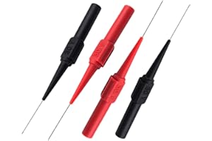 4 PCS Test Probe, Multimeter Probes Copper Test Leads Stainless Steel Needle Probes Silicon Back Probe Pin for Automotive, Te