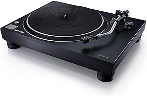 Technics Turntable, Premium Class HiFi Record Player with Coreless Direct, Stable Playback, Audiophile-Grade Cartridge and Auto-Lift Tonearm, Dustcover Included – SL-100C, Black (SL-100C-K)