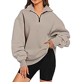 XFIFM Womens Oversized Sweatshirts Fall Fashion Hoodies Half Zip Pullover Long Sleeve Shirts Clothes