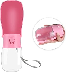 MuiSci Dog Water Bottle Foldable Leak Proof Dog Water Dispenser Lightweight Portable Pet Travel Water Bottle Bowl for Pets Outdoor Walking, Hiking, Travel,Food Grade Plastic