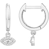 PAVOI 14K Gold Plated S925 Sterling Silver Post Lightweight Drop/Dangle Huggie Earrings for Women | Religious Ornament: Cross, Evil Eye, Clover, Celtic | Dainty Earrings for Women