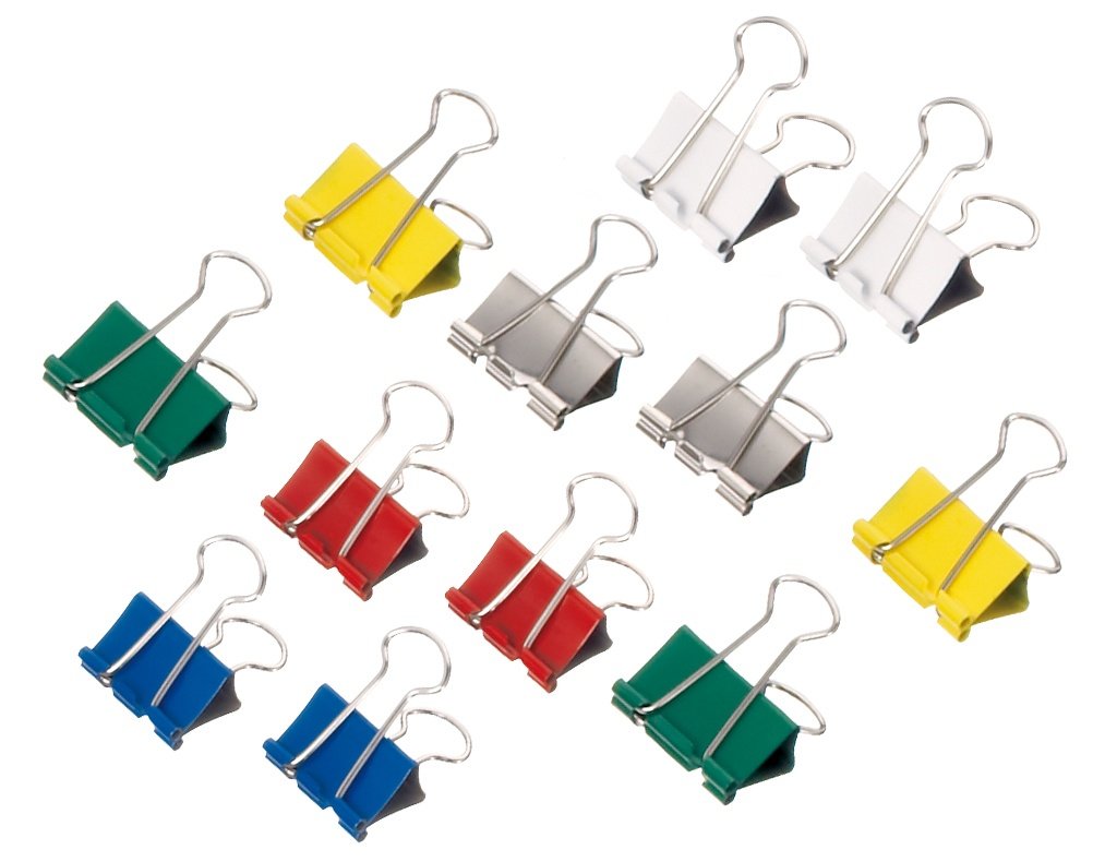 Maul Original Mauly Klemmer 25 mm, Lifehack-Klemmer, clamping width 9 mm, 2142599, box 12 pieces, assorted colors