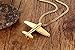 Vnox Stainless Steel Paper Airplane Plane Pendant Necklace,Gold Plated,Free Chain 24