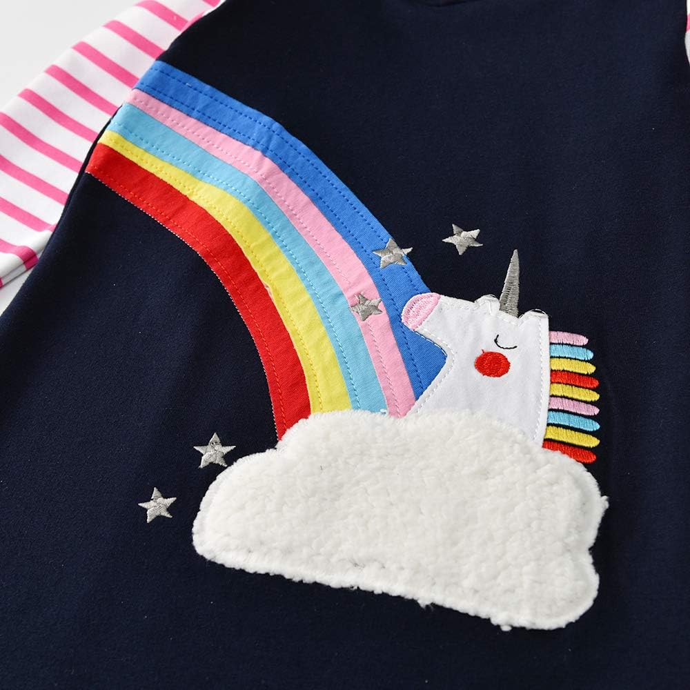 Robe T-shirt Enfant Mignonne Avec Broderie Animaux - Coton Doux 1-8 Ans - VIKITA