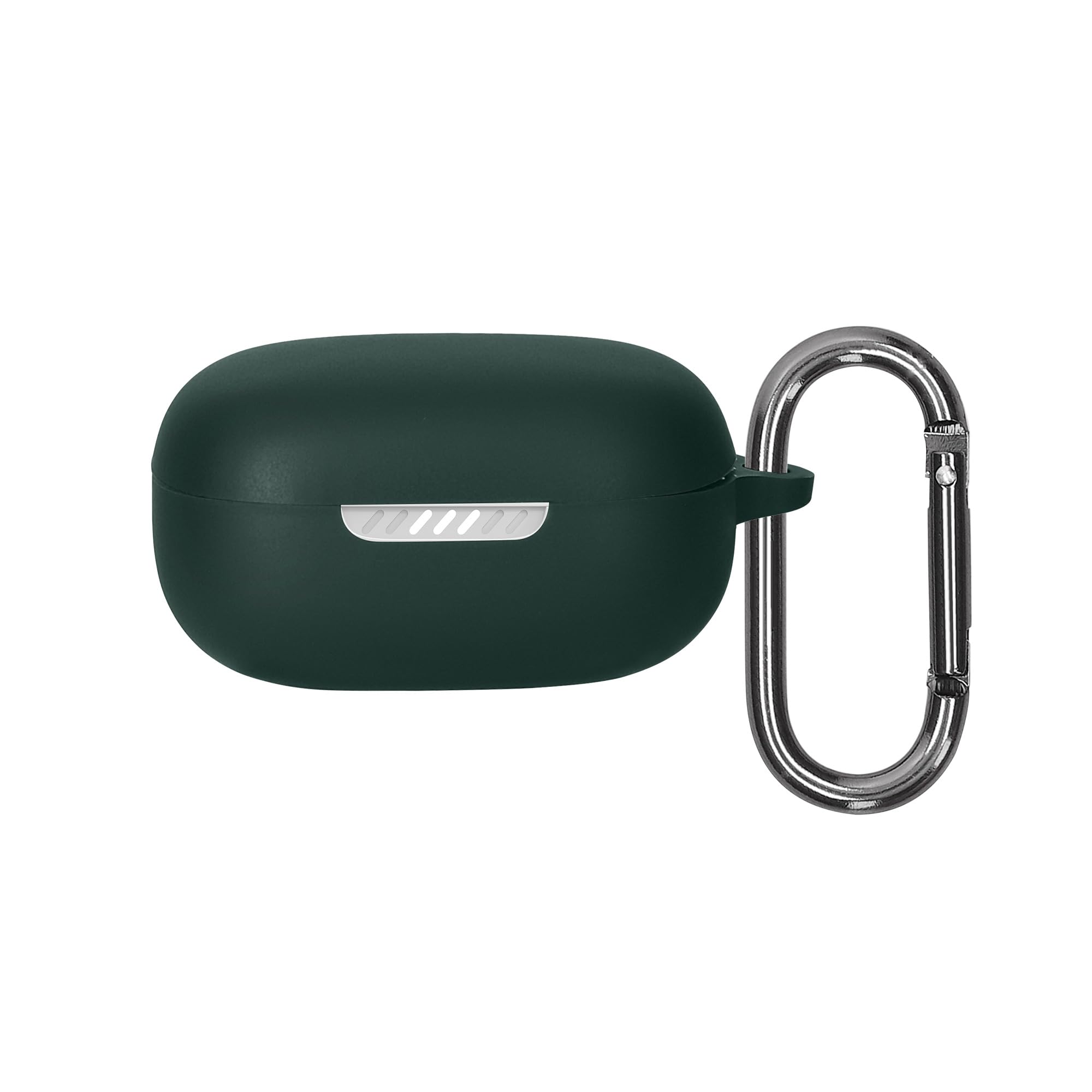 kwmobile Silicone Cover Compatible with JBL Live Pro 2 TWS - Case Cover Stick-On Skin with Clip - Dark Green — image 1