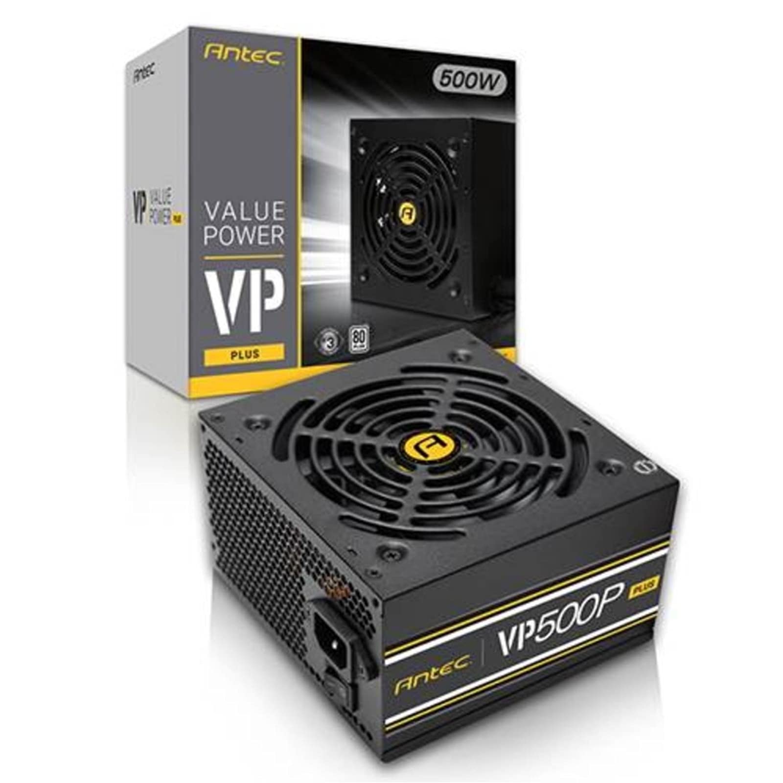 Antec 500W Plus VP500P Power Supply, 120MM Quiet Fan, 80 Plus Rated, 120MM Silent Fan, Two Year Warranty, 0-761345-11653-4