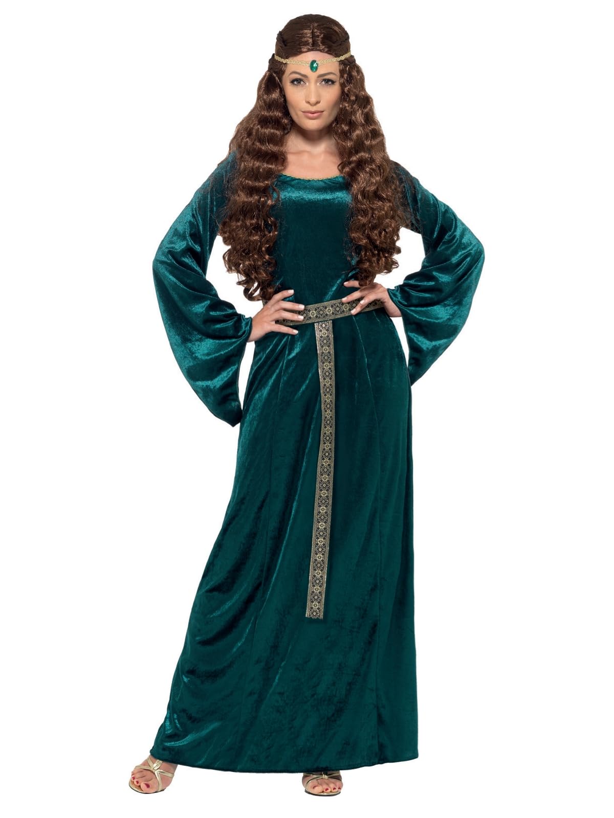 Smiffys Medieval Maid Costume, Green, XXL - UK Size 24-26