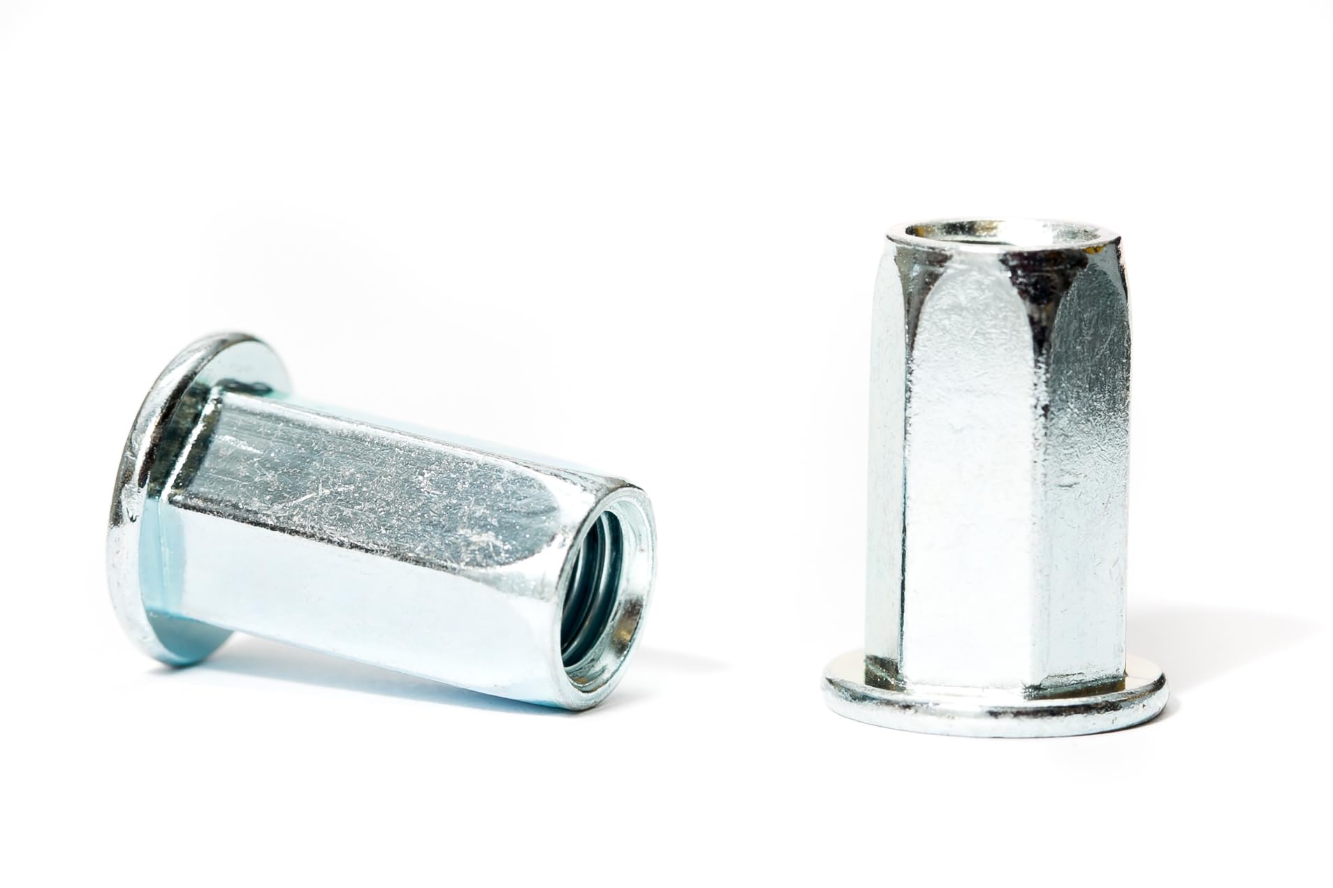 M12 x 27mm Blind Rivet Nuts Hexagon Shank Open End Flat Head Zinc Plated AN322 (Pack of 10) A04D/1