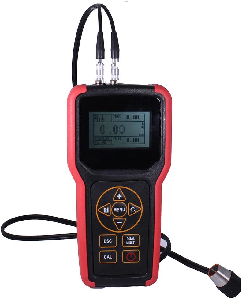 Ultrasonic Thickness Tester Gauge Through Coating Range 2 to 25mm with LCD Display Normal Mode Range 0.75 to 400mm
