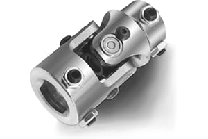 BUYMACHINERYPARTS 1" DD X 3/4" DD Chrome Steering Universal Joint Single U Joint Shaft,Total Length: 83mm (3-1/4")