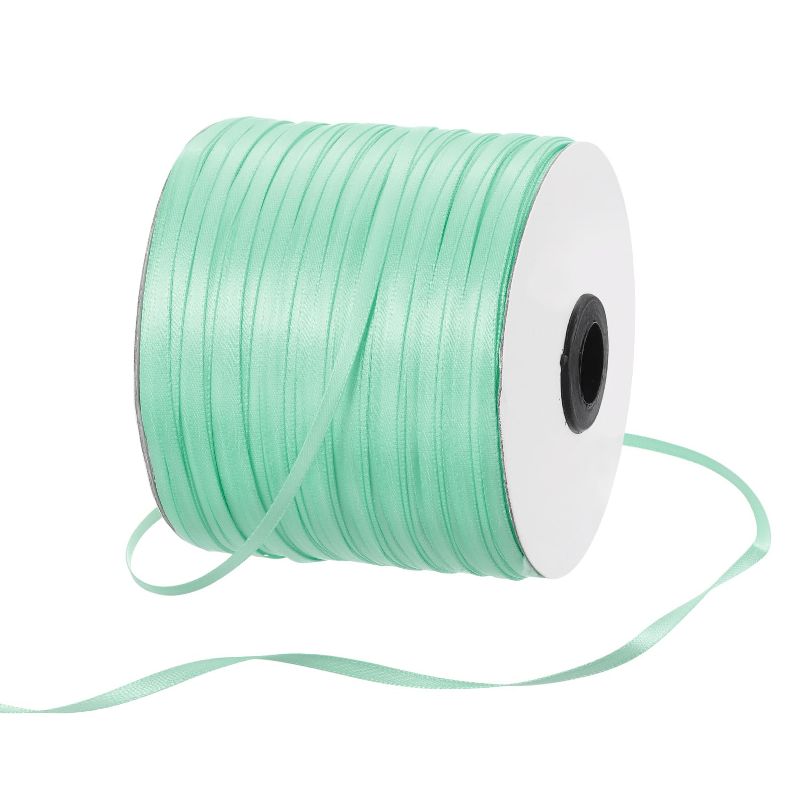 Rebower 3mm Satin Ribbon 460m Thick Double Face Grosgrain Silk Ribbon, [for Gift Wrapping, Hair Bows, Wedding, Cake, Flower] - 500 Yard/1500ft/ Turquoise Green