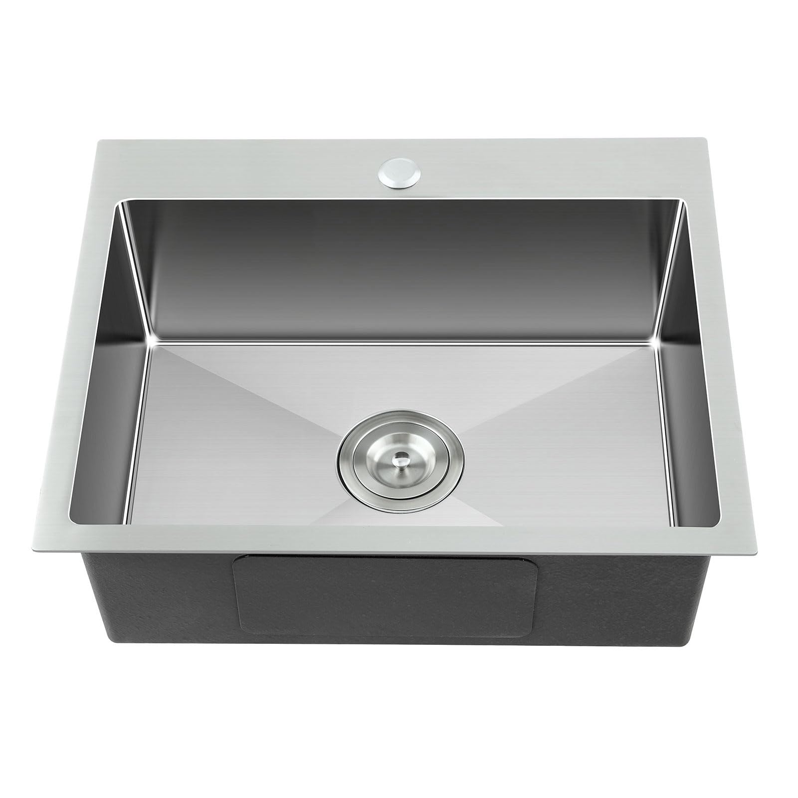 TSIBOMU Küchenspüle Aus Edelstahl – 63,5x45,7 Cm, 18 Gauge, Mit Schneidebrett & Sieb, Topmount Für Arbeitsplatte