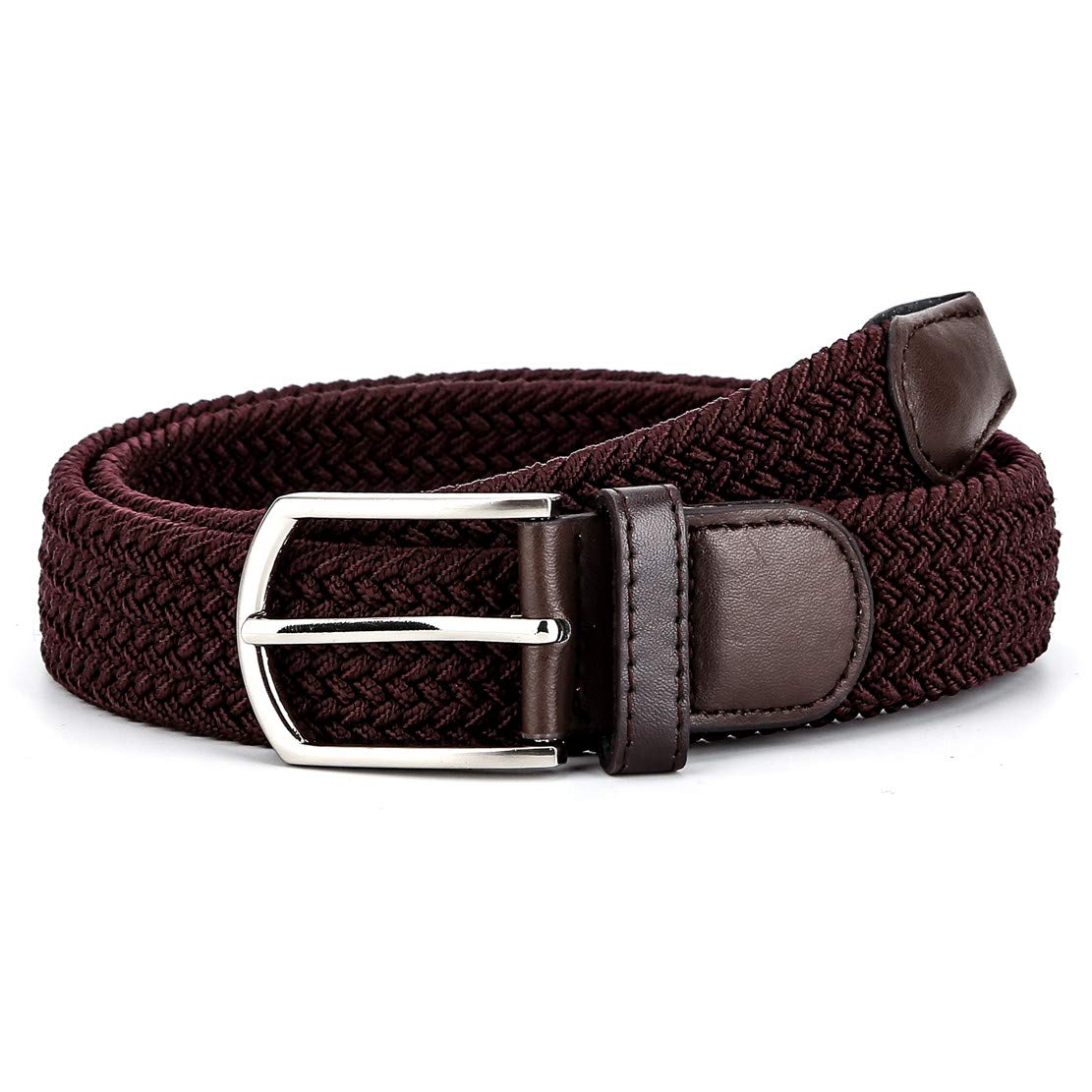 Braided Canvas Woven Elastic Stretch Belts for Men//Women//Junior with Multicolored