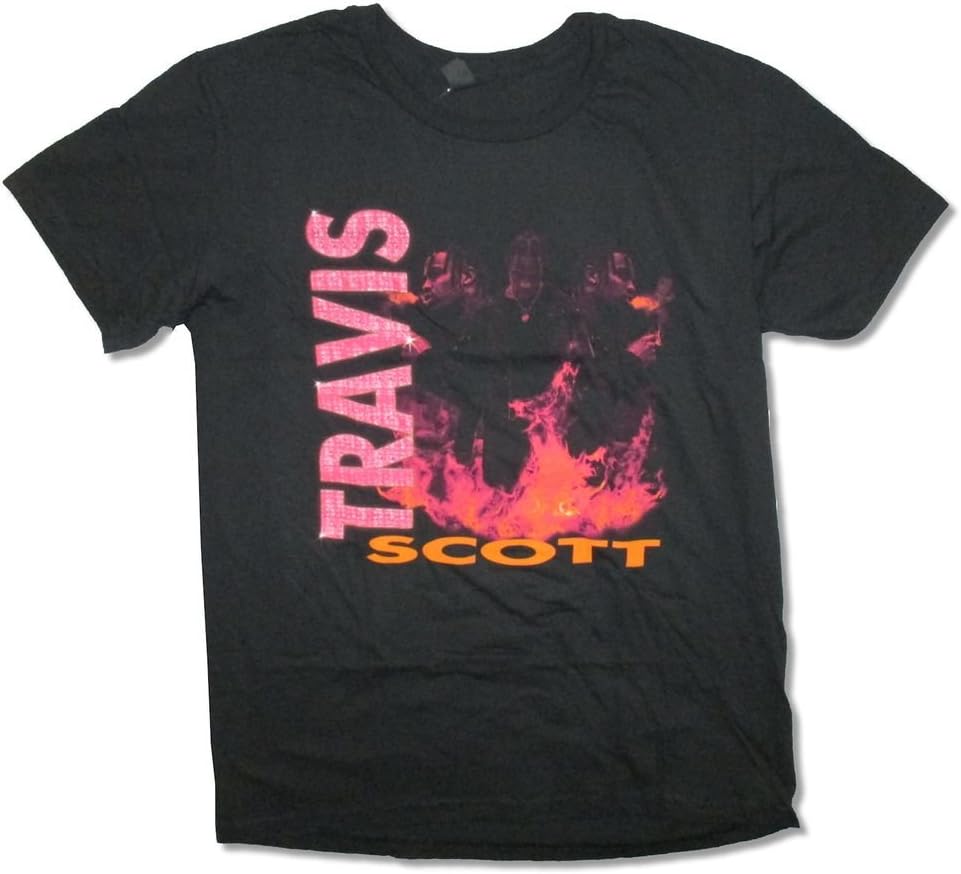 Travis Scott La Flame Mens Black T Shirt