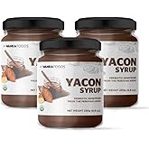 Organic Yacon Syrup – Plant-Based Natural Sweetener from Peru, Low Glycemic Sweetener Alternative, Smooth Caramel Flavor, USDA Organic, 3 Pack