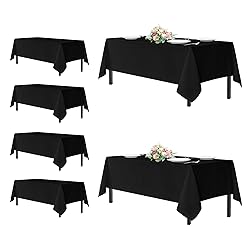 sancua Black Rectangle Tablecloths for 8 Foot