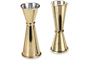 Sekonow 2Pcs Jigger for Bartending, Double Cocktail Jigger 2 OZ 1 OZ 304 Stainless Steel Japanese Shot Measure Jigger with Me
