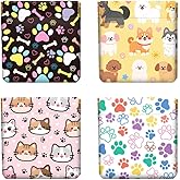 Peacoblue 4Pcs Small Leather Squeeze Coin Purse for Women-cats and dogs Pattern Waterproof & Durable Snap Closure Change Pouch Mini Money Wallet Bag for Adult Teen Girls Best Gift