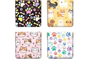 Peacoblue 4Pcs Small Leather Squeeze Coin Purse for Women-cats and dogs Pattern Waterproof & Durable Change Pouch Mini Money Wallet,Best Gift for Adult Girls