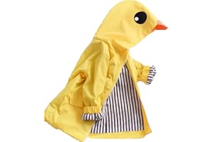 Admireme Toddler Baby Boy Girl Duck Rain Jacket Cute Cartoon Yellow Raincoat Hoodie Kids Coat Windbreaker School Outfit