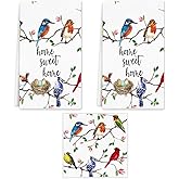 Birds Kitchen Towels Birds On Branch Dish Towels Set of 2, 16x24 inch Cardinal Hummingbird Bluejay Absorbent Hand Towels Tea Towels Gifts for Bird Lovers Women for Cleaning Drying Cooking Baking