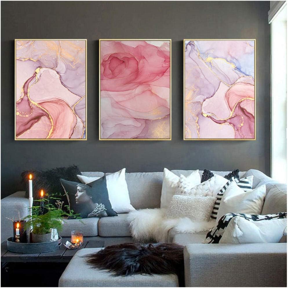 XHSM Fluid Art Canvas Wall Art Poster Nordic Abstract Marble Texture Print Painting Decorative Picture Modern Home Office Room Decor-50X70Cmx3 Pcs No Frame