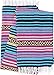 El Paso Designs Peyote Hippie Blanket Classic Mexican Style Falsa Stripe Pattern in Vivid Peyote Colors. Throw, Bed, Tapestry, or Yoga Blanket. Hand Woven Acrylic, 57