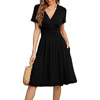 Rekucci Women's Flippy Fit N' Flare Dress with 3/4 Sleeves (2, Black) at  Amazon Women's Clothing store
