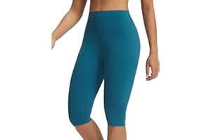 baleaf Women's Knee Length Capri Leggings High Waisted with Pocket 14" Yoga Stretch Casual Summer Workout Exercise