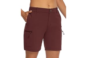 Rdruko Women's Hiking Golf Shorts Quick Dry Stretch Outdoor Work Summer Shorts with Zipper Pockets