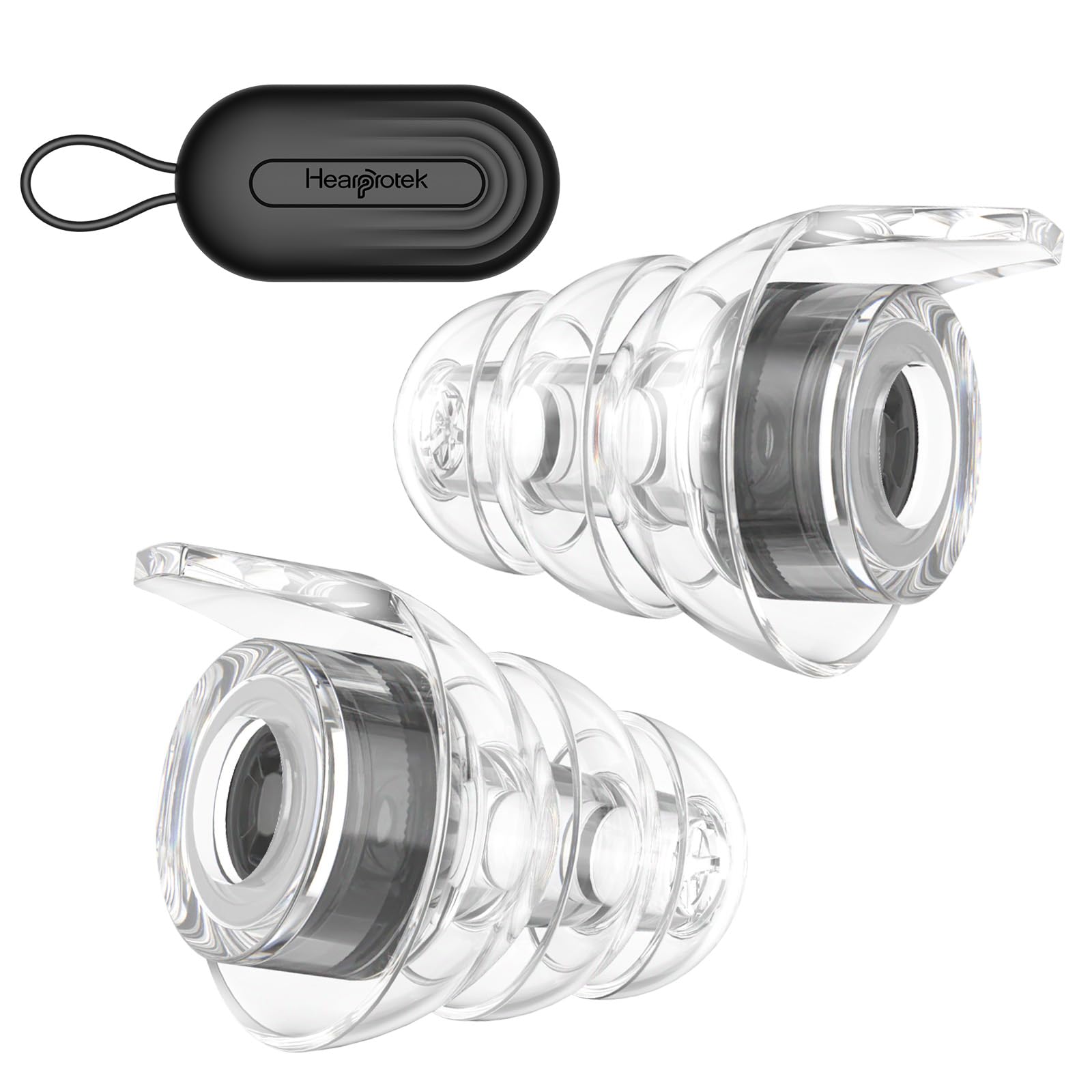 Hearprotek Ear Plugs for Concerts, high Fidelity Silicone Ear Plugs Noise Reduction Hearing Protection Noise reducing for Concerts,Festival,Musicians, Motorcycles,Rave-S Size 1Pair,Black