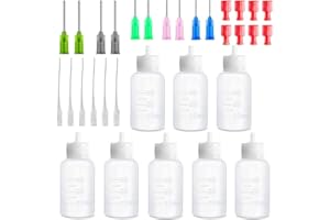 HaBeuniver 30Milliliter Precision Applicator Bottle with Blunt Tip Needle and Cap|14ga 16ga 18ga 20ga 22ga Blunt Needles|Oil Dropper Bottle, Glue Applications, Acrylic Painting, 8 Pcs