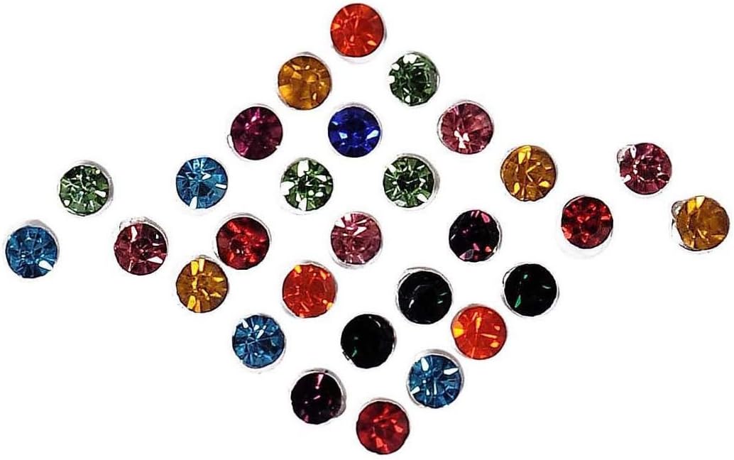 Sunaina Love Diamond Collection Multicolor Medium Size Stone Bindis for Women [LC049]
