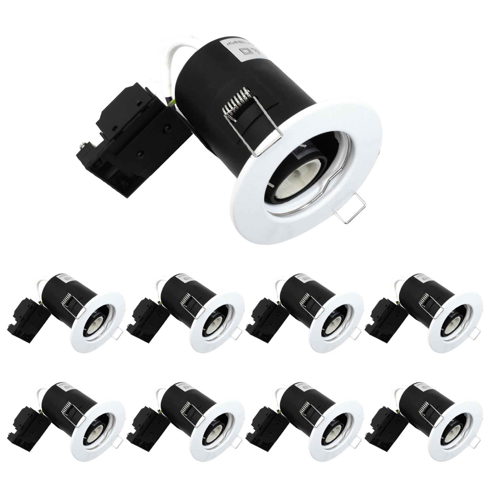 Wondlumi 8X Fire Rated Downlights, White IP20 Spot Lights Recessed Ceiling Lights Spotlights Fitting 240V for Bedroom, Living Room, No Bulbs — image 1