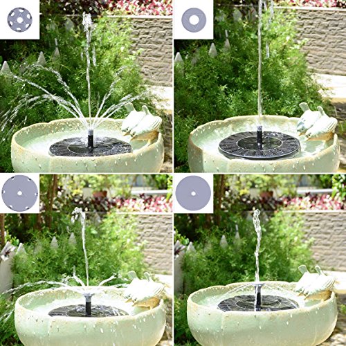 TOMONOLO Fountain Bird Bath, 8 Nozzles Floating Solar Water Pump, Outdoor, Garden (2018 Upgraded)