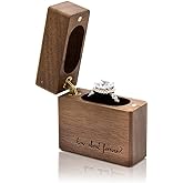 MUUJEE How About Forever - Engraved Wooden Proposal Ring Box, Ring Bearer Box for Wedding Ceremony, Engagement Photo Decor Idea