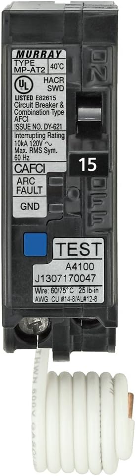 Murray MPA115AFCP 15-Amp Single Pole 120-volt Plug-On Combination AFCI Breaker - - 
