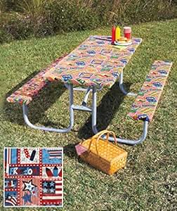 Amazon.com : 3-piece Picnic Table Cloth and Bench Covers 