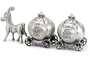 Mogoko Silver Tooth Holder, My First Tooth and Curl Keepsake Box Set, Baby Teeth Fairy Containter Gift Box for Child Kids